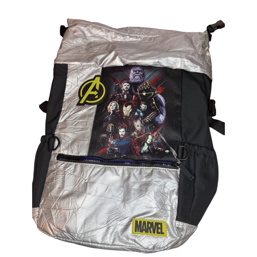 Disney Store Marvel Avengers‎ Infinity War Silver Metallic Backpack NWT Kids Bag